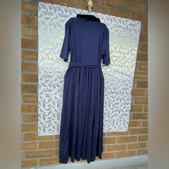 Quince Blue Tencel Lyocell Wrap Maxi Dress XL | Minimalist Quiet Luxury NWT - Picture 8 of 13